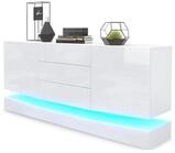 Vladon Sideboard City (Kommode mit 2 T&uuml;ren, und 3 Schubladen inkl. LED-Beleuchtung),