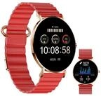 XCOAST SIONA 2 - ultraflache Damen Smartwatch (4,2 cm/1,3 Zoll, iOSAndroid) Kaminrot,