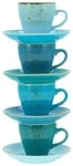 CreaTable Espressotasse Kaffeetasse NATURE COLLECTION Aqua, 8-tlg., Steinzeug,...