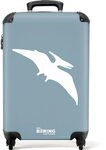 NoBoringSuitcases.com&copy; Kinderkoffer Blau mit Pteranodon-Dino 55x35x20cm, Kinder