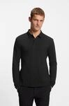 Langarm-Poloshirt BOSS GREEN "Plisy", Herren, Gr. M, schwarz (schwarz009), Jersey,