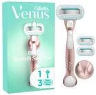 Gillette Venus Nassrasierer Smooth Sensitive + 3 Ersatzklingen + Duschhalterung...