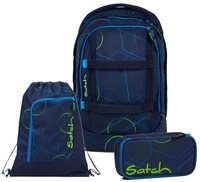 Satch Schulranzen Schulrucksack-Set PACK Blue Tech 3-teilig (3-teilig),...