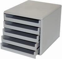 Metzger & Mendle Organizer Schubladenbox La Prima 5 Sch&uuml;be RC-Kunststoff grau/grau
