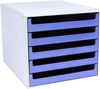 Metzger & Mendle Organizer Schubladenbox 5 Sch&uuml;be RC-Kunststoff grau/blau
