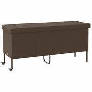 vidaXL Gartenbox Gartentruhe mit Rollen Braun 160x55x75 cm Poly Rattan