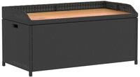 vidaXL Gartenbank, Bank mit Stauraum Schwarz 100x50x52 cm Poly Rattan...