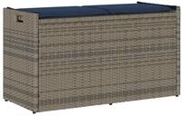 vidaXL Gartenbank Outdoor-Sitzbank mit Stauraum und Kissen Grau 100 cm (1-St)