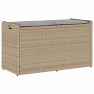 vidaXL Gartenbank Outdoor-Sitzbank mit Stauraum und Kissen Beige 100 cm (1-St)