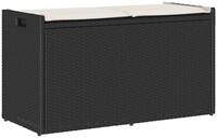 vidaXL Gartenbank Outdoor-Sitzbank mit Stauraum und Kissen Schwarz 100 cm (1-St)