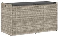 vidaXL Gartenbank Outdoor-Sitzbank mit Stauraum und Kissen Hellgrau 100 cm...