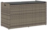 vidaXL Gartenbank Outdoor-Sitzbank mit Stauraum und Kissen Grau 100 cm (1-St)