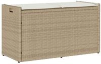vidaXL Gartenbank Outdoor-Sitzbank mit Stauraum und Kissen Beige 100 cm (1-St)