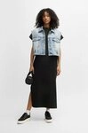 HUGO Jerseykleid Nalle Oversized mit Schlitz, mit Logostickerei, Jersey