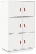 vidaXL Sideboard, Highboard Wei&szlig; 67x40x108,5 cm Massivholz Kiefer