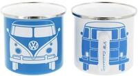 VW Collection by BRISA Tasse Volkswagen 2er Set Emaille Kaffeetasse, Teebecher,