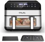 oyajia Hei&szlig;luftfritteuse Hei&szlig;luftfritteuse 2 Kammern, 10L Airfryer Doppelkammer