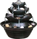 dobar Gartenbrunnen Design-Zimmerbrunnen mit Deko-Steinen