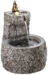 Dehner Gartenbrunnen Froschk&ouml;nig mit LED, &Oslash; 50 x 55 cm, Granit, Wassersprinkler mit