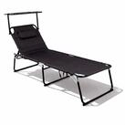 Mojawo Doppelliege XXL Aluminium Gartenliege Sonnenliege Schwarz mit Dach L200xB70cm