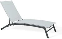 ONDIS24 Relaxliege Sonnenliege Chaise Kunststoff anthrazit/wei&szlig;, h&ouml;henverstellbares