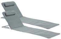en.casa Gartenliege, Set, 2 St., &raquo;Cellorigo&laquo; Strandmatte mit verstellbarer