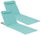 en.casa Gartenliege, 2er, &raquo;Donostia&laquo; 2er Set Stahlrahmen klappbar 143x48 cm...