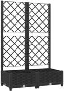 vidaXL Pflanzk&uuml;bel, Pflanzkasten mit Spalier Schwarz 80x40x121,5 cm PP