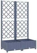 vidaXL Pflanzk&uuml;bel, Pflanzkasten mit Spalier Dunkelgrau 80x40x121,5 cm PP