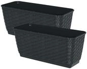Spetebo Blumenkasten Balkon Blumenkasten mit Halterung und Bew&auml;sserungssystem (Set,