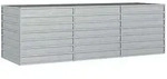 furnicato Hochbeet aus verzinktem Stahl 240 x 80 x 77 cm silbern silberfarben 80 cm x