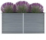 furnicato Hochbeet aus verzinktem Stahl 160 x 40 x 77 cm in Grau,