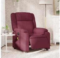 vidaXL Massagesessel, Massagesessel Elektrisch Weinrot Stoff