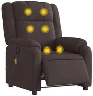 vidaXL Sessel Massagesessel Elektrisch Dunkelbraun Stoff (1-St)