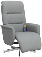 vidaXL Massagesessel, Relaxsessel mit Fu&szlig;teil Hellgrau Stoff