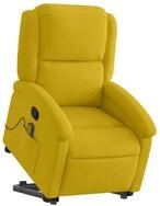vidaXL Sessel Massagesessel mit Aufstehhilfe Gelb Samt (1-St)