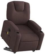 vidaXL Sessel Elektrischer Massagesessel mit Aufstehhilfe Dunkelbraun Stoff (1-St)
