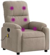 vidaXL Sessel Massagesessel Taupe Mikrofasergewebe (1-St)