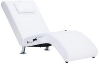vidaXL Chaiselongue, Massage-Liegesofa mit Kissen Wei&szlig; Kunstleder