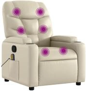 vidaXL Massagesessel, Relaxsessel Creme Kunstleder