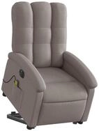 vidaXL Sessel Elektrischer Massagesessel mit Aufstehhilfe Taupe Stoff (1-St)