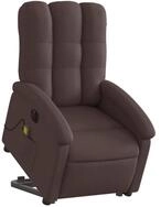 vidaXL Sessel Elektrischer Massagesessel mit Aufstehhilfe Dunkelbraun Stoff (1-St)