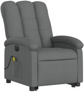 vidaXL Sessel Elektrischer Massagesessel mit Aufstehhilfe Dunkelgrau Stoff...