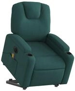vidaXL Sessel Elektrischer Massagesessel mit Aufstehhilfe Dunkelgr&uuml;n Stoff (1-St)