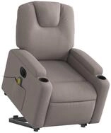 vidaXL Sessel Elektrischer Massagesessel mit Aufstehhilfe Taupe Stoff (1-St)