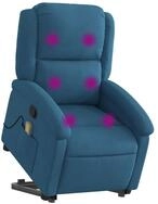 vidaXL Sessel Massagesessel mit Aufstehhilfe Blau Samt (1-St)