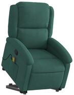 vidaXL Sessel Massagesessel mit Aufstehhilfe Dunkelgr&uuml;n Samt (1-St)