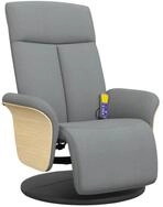 vidaXL Sessel vidaXL Massagesessel mit Fu&szlig;teil Hellgrau Stoff