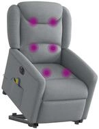 vidaXL Sessel Elektrischer Massagesessel mit Aufstehhilfe Hellgrau Stoff (1-St)