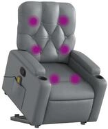 vidaXL Sessel Massagesessel mit Aufstehhilfe Grau Kunstleder (1-St)